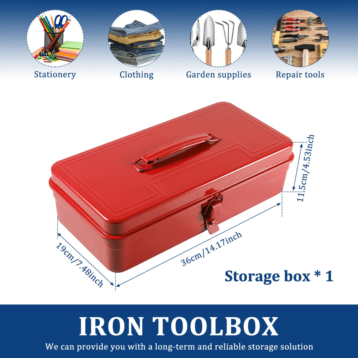 Iron Carrying Case Metal Tool Box Hardware Organizer for Electrician Carpenter Workshop
