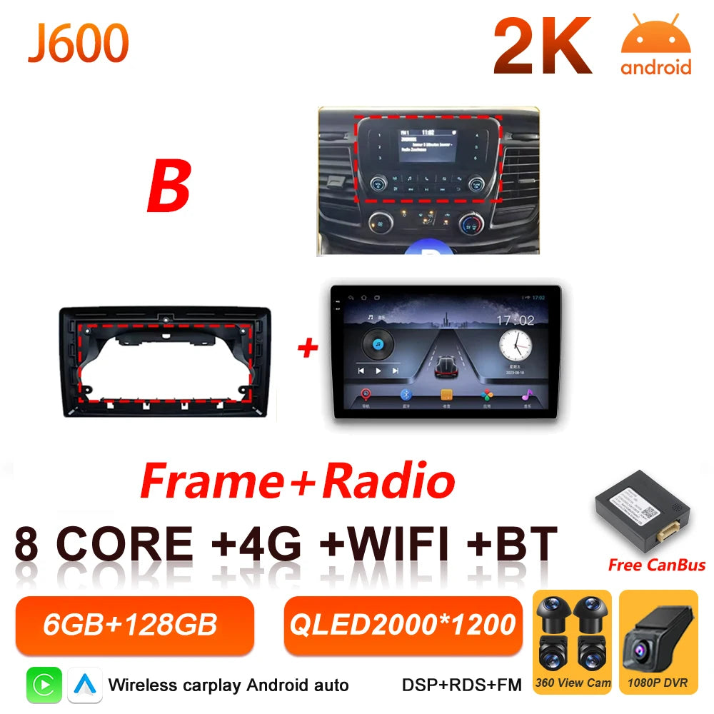 Android 16 Car Radio for Ford Transit Custom & V363 - Wireless CarPlay - image 17