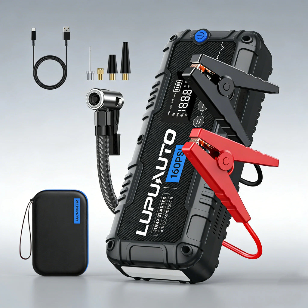 4-in-1 4000A Jump Starter with Tire Inflator & Power Bank