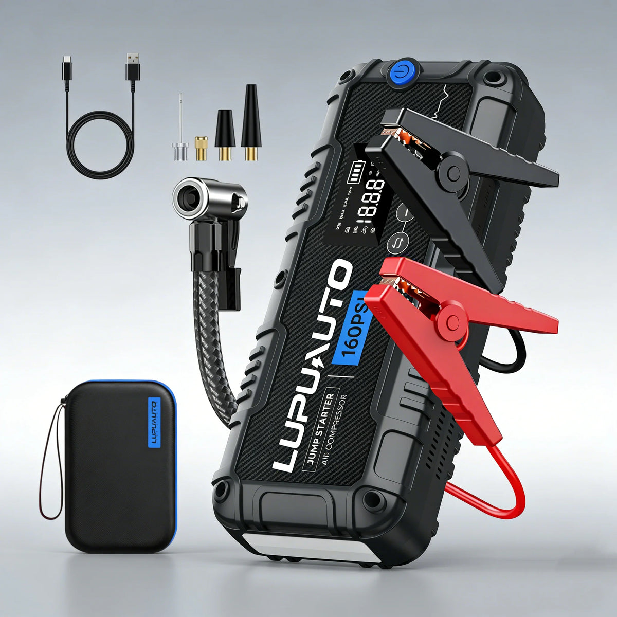 4-in-1 4000A Jump Starter with Tire Inflator & Power Bank