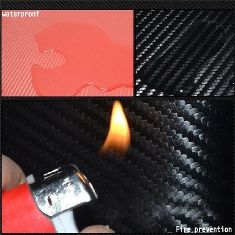 Universal Carbon Fiber Texture Door Sill Protection Film Set