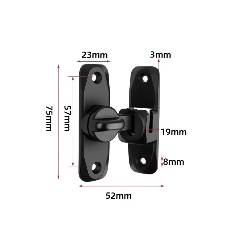 Zinc Alloy Sliding Door Latch – 90/180° Flip Lock, Gate Bolt