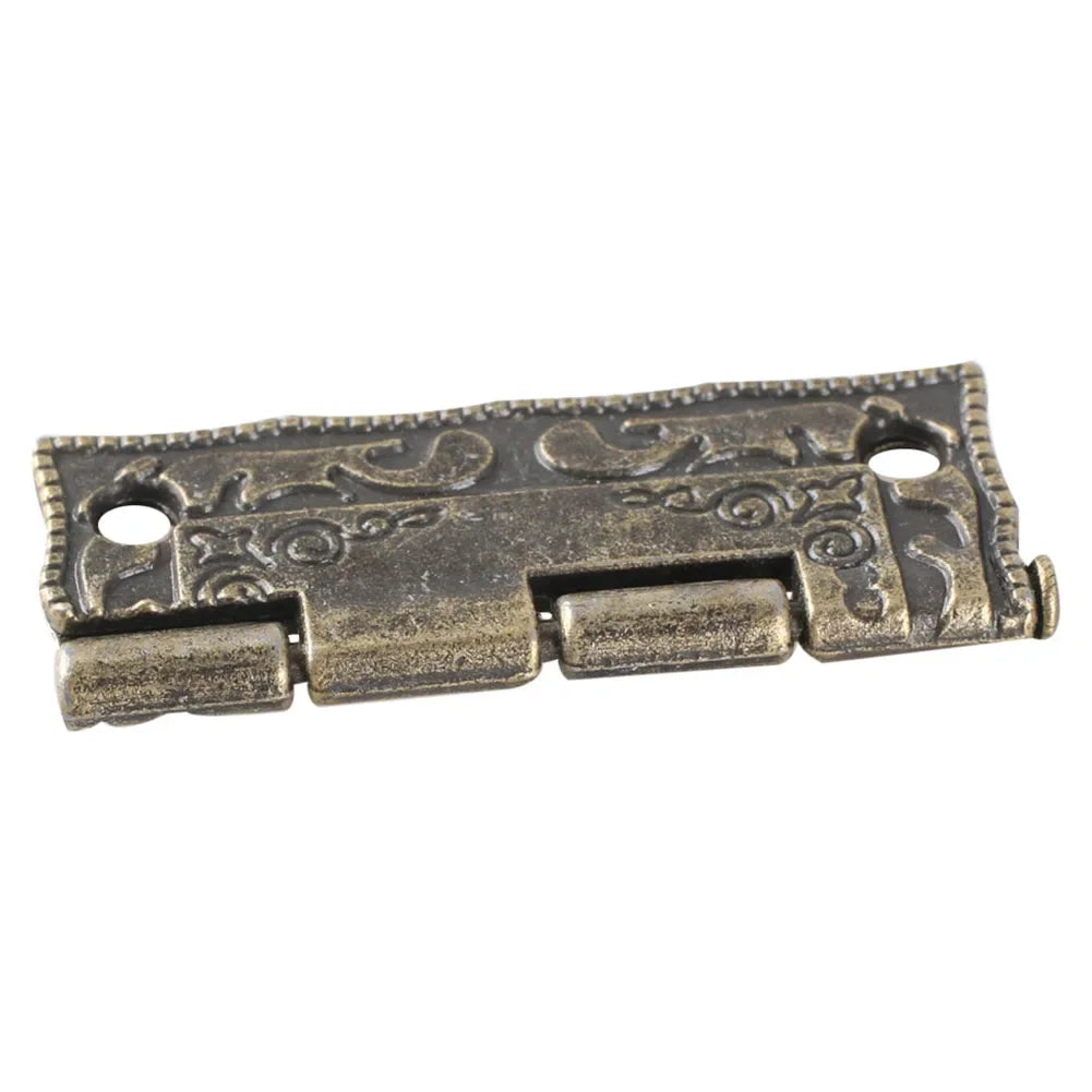 6-Piece Antique Bronze Cabinet Door Hinges with Screws