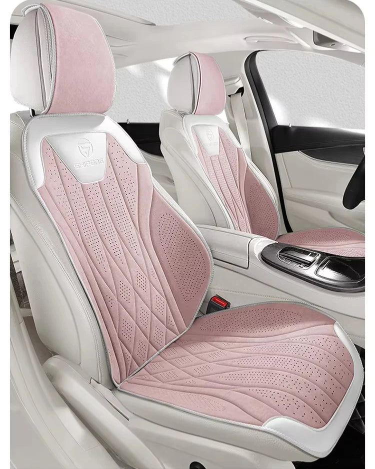 Perforated Suede-Finish Car Seat Covers, Single, Pair or Rear