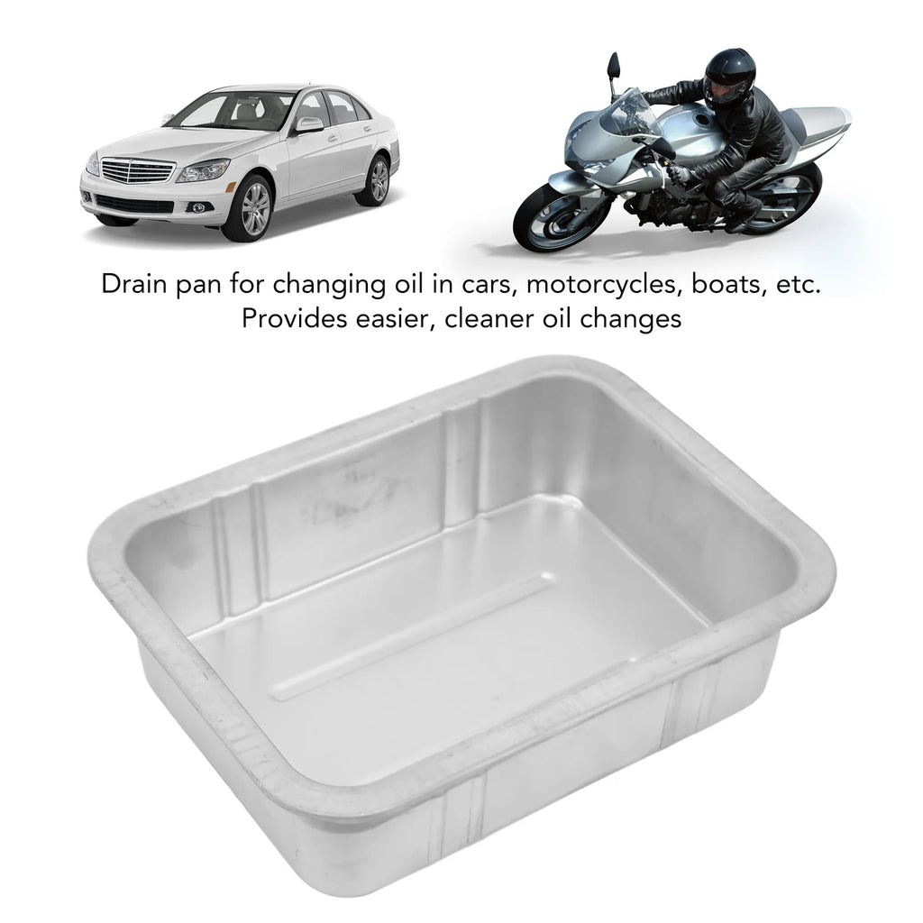 Automotive Drain Pan Oil Drain Pan Leak  Portable Universal Metal Construction Automotive Oil Change Container Oil Drain Pan