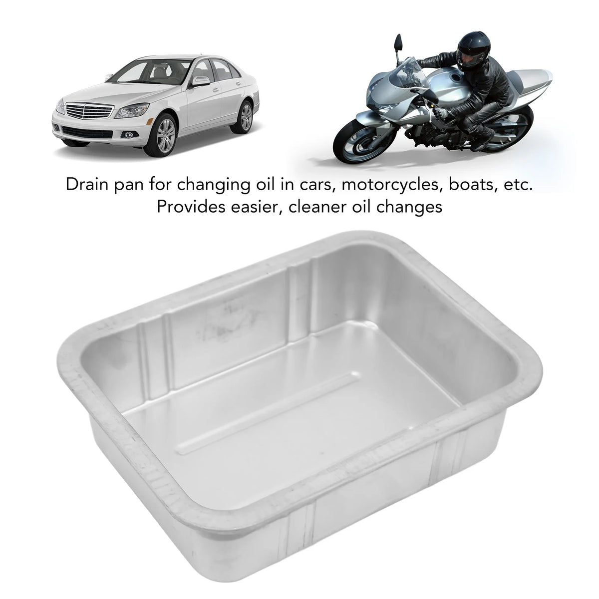 Automotive Drain Pan Oil Drain Pan Leak  Portable Universal Metal Construction Automotive Oil Change Container Oil Drain Pan