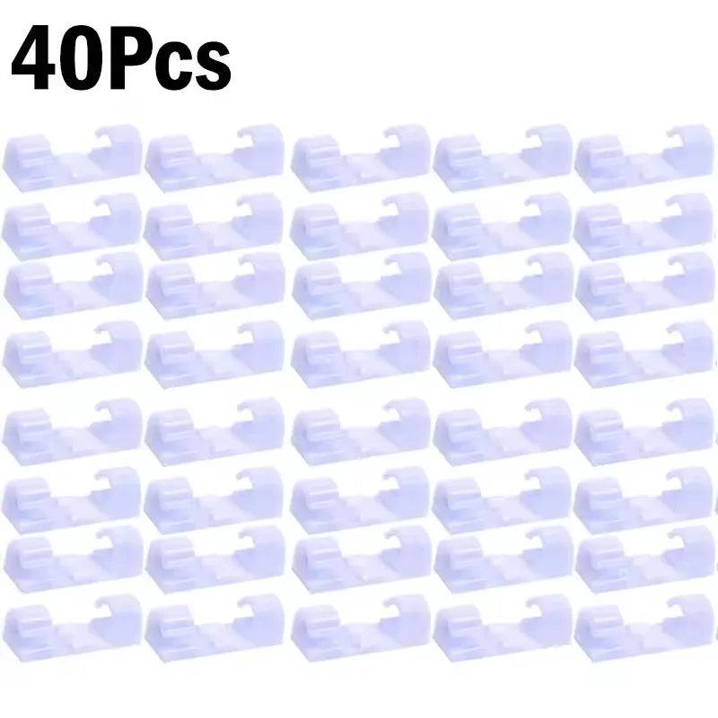 Self-Adhesive Cable Clips Organizer, Cord Management Holder for Home & Car