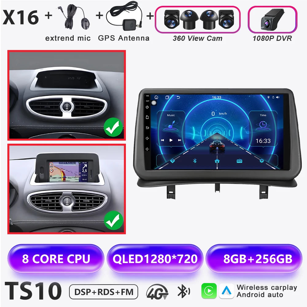 Renault Clio 3 Android 16 Car Multimedia Player with CarPlay - image 21