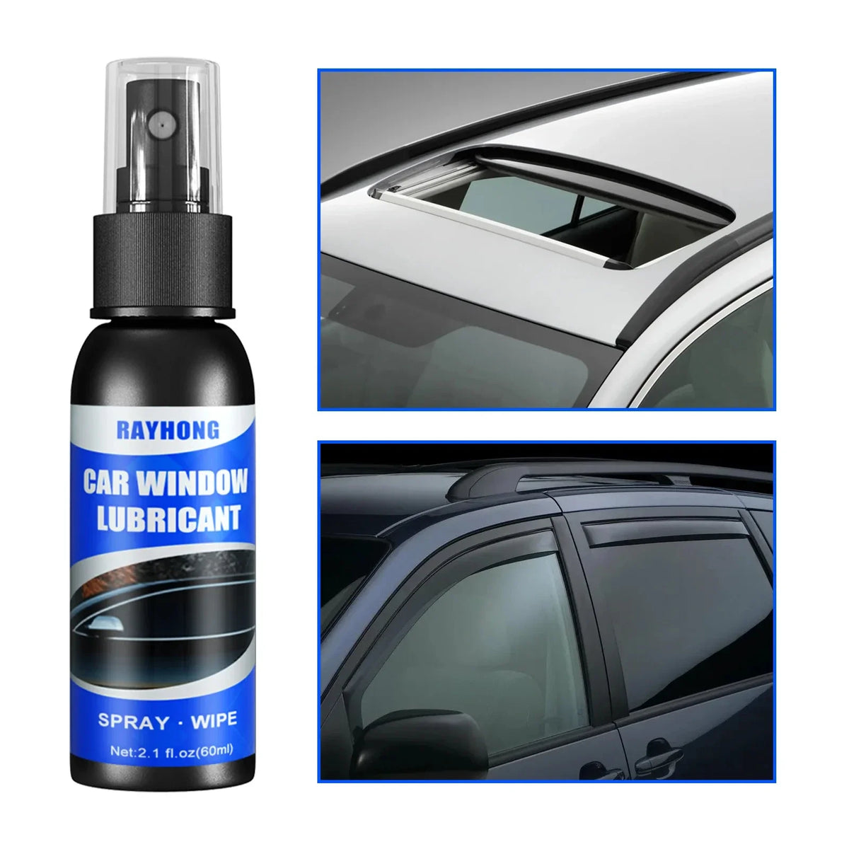Car Rubber Seal and Window Lubricant, 60ml with Cloth