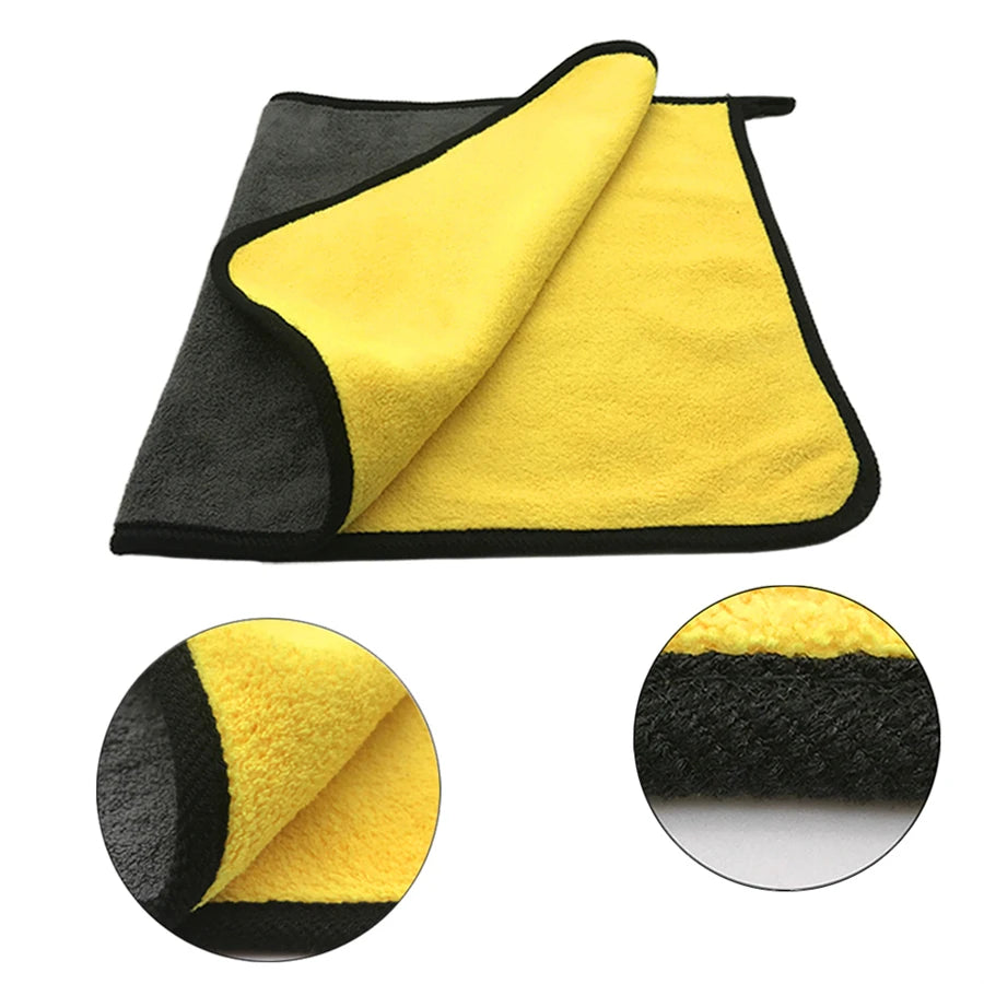 Double Layer Microfiber Car Wash and Drying Towels, 1, 2 or 6 pcs