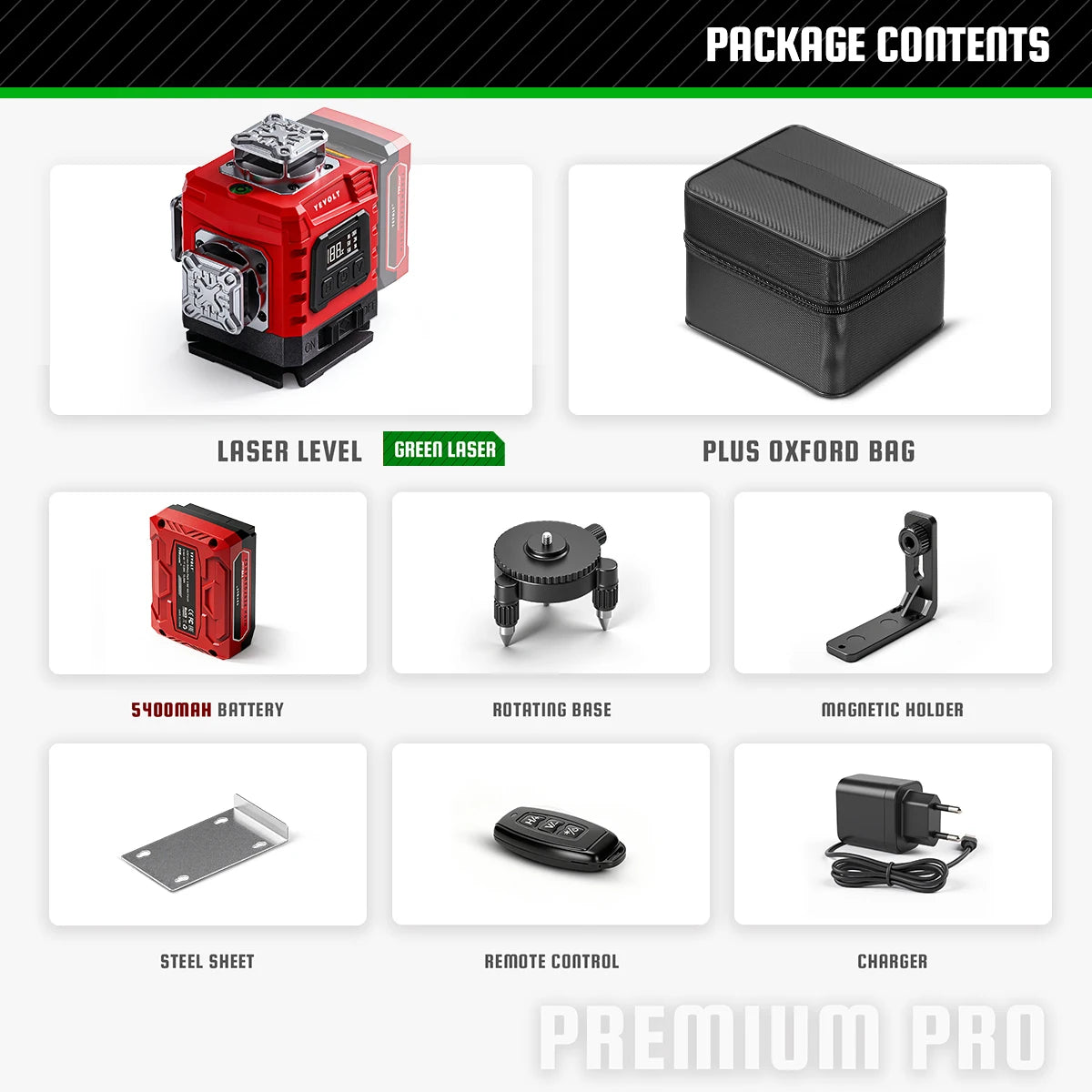 4D 360 Self Leveling Cross Line Laser Level with Tripod