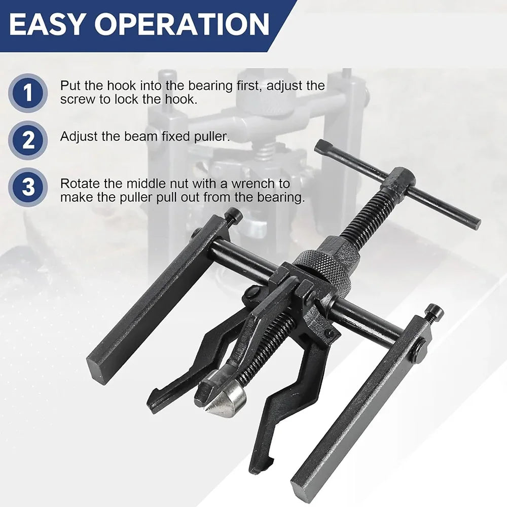 Car Inner Bearing Puller Gear 3-Jaws Extractor Heavy Duty Hand-Held Removal Tool