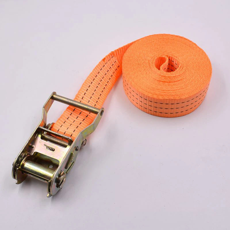 Heavy-Duty Ratchet Tie-Down Straps Adjustable with Metal Hooks for Front Loads