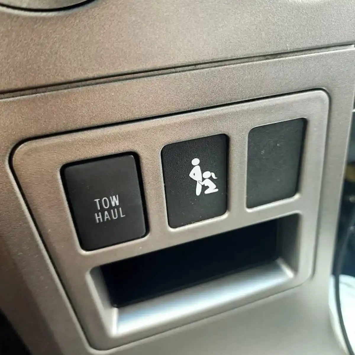Funny Vinyl Button Stickers for Car Interior, 2-Piece