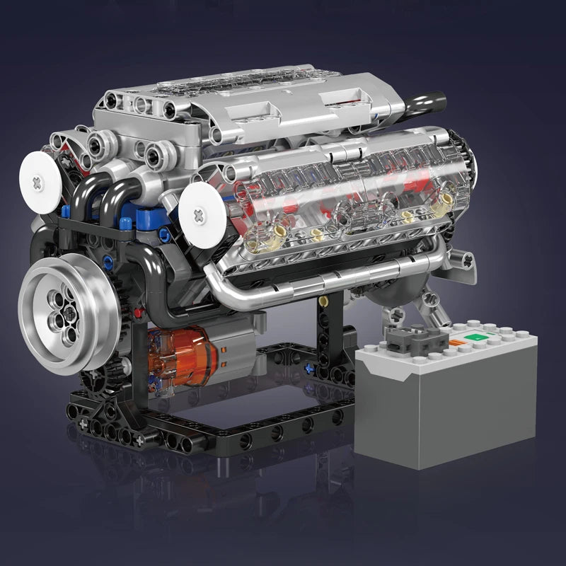 V8 Engine Building Block Model Kit, 500+ Pieces for Ages 8 and Up