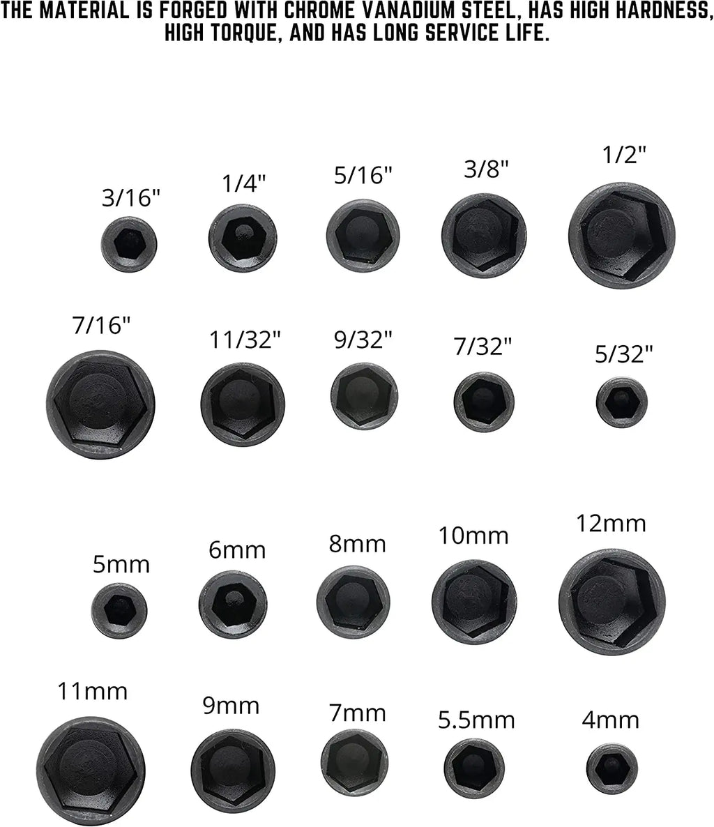 9pcs Hex Shank Socket Set, 5-13mm Metric Impact Socket Bits with Storage Bar,High Hardness Drill Socket Adapter Kit for Electric