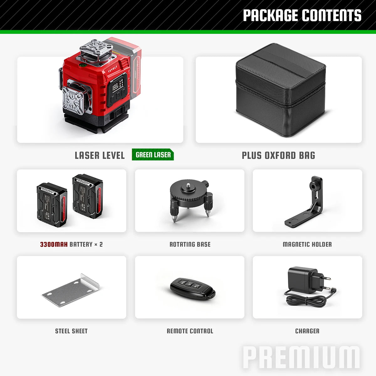 4D 360 Self Leveling Cross Line Laser Level with Tripod
