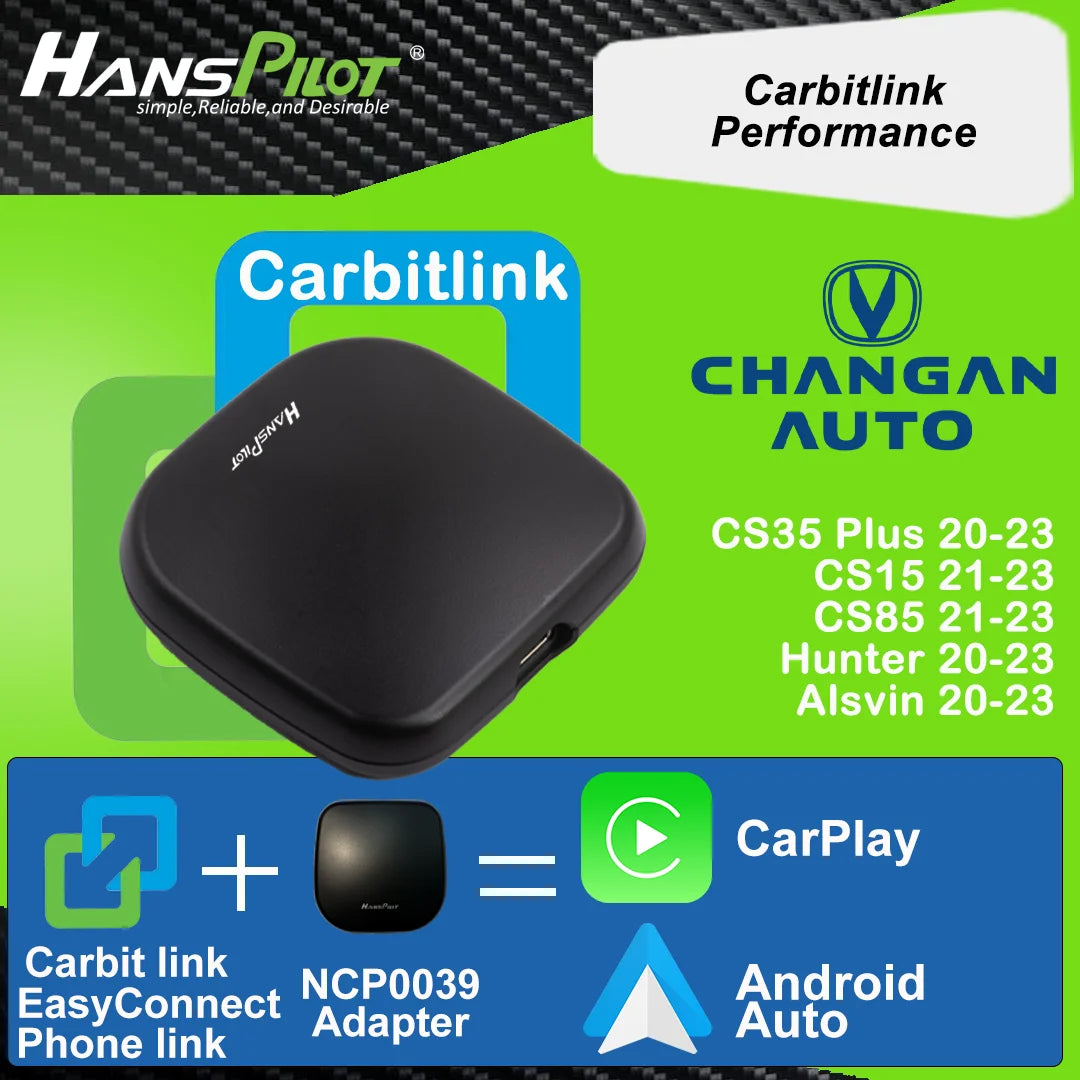Wireless CarPlay & Android Auto Adapter for Changan CS35/Alsvin/Hunter