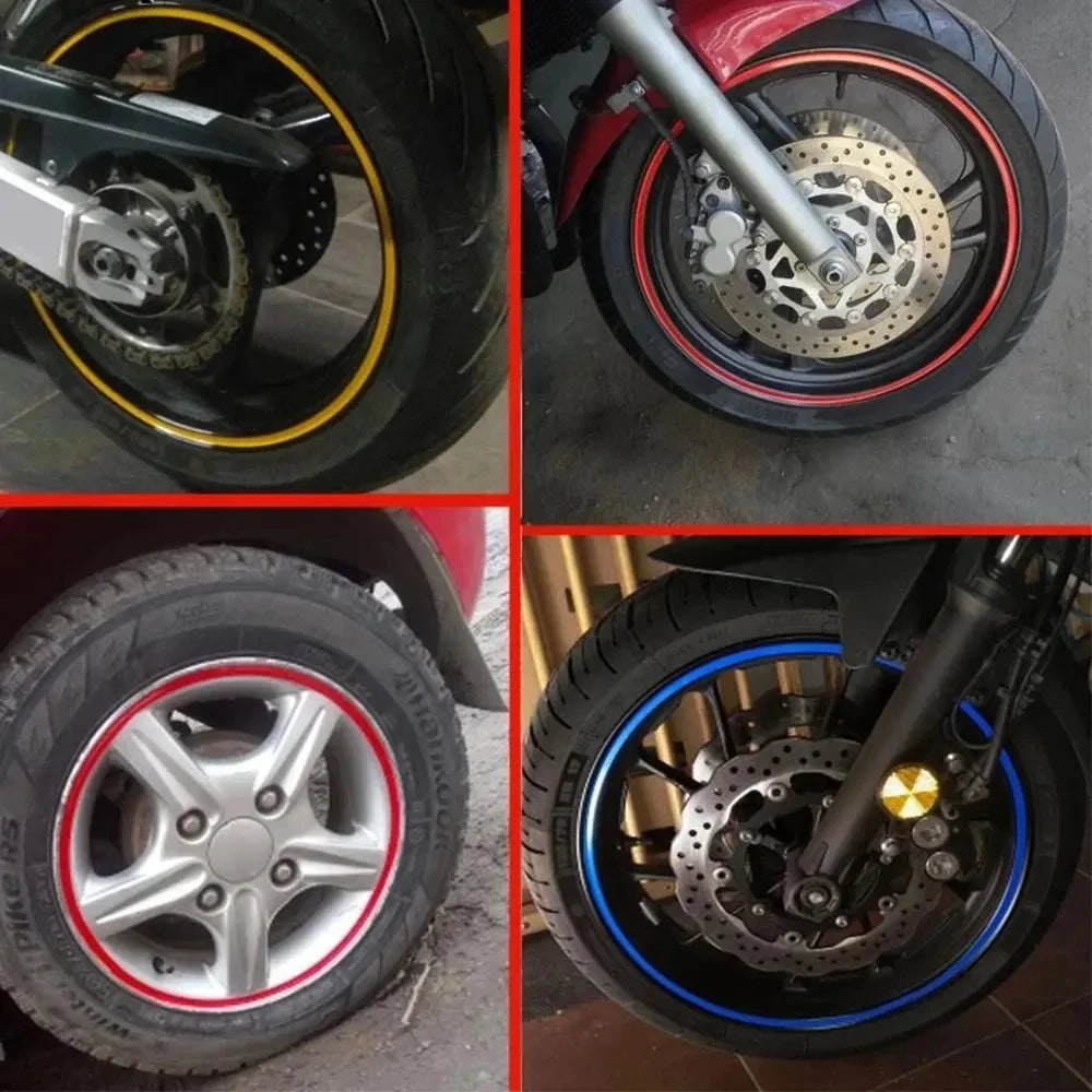 Reflective Wheel Rim Stripe Tape Set for 14-18 Inch Motorcycle Rims