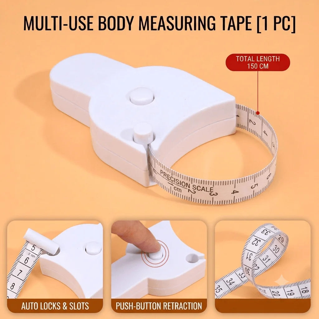 Body Measuring Tape, Retractable Fitness Tape Measure, Soft Ruler For Waist, Chest, Arm And Body Circumference Measurement