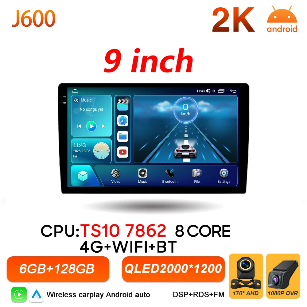 9/10 Inch Double DIN Car Stereo with Wireless CarPlay & Android Auto - image 10