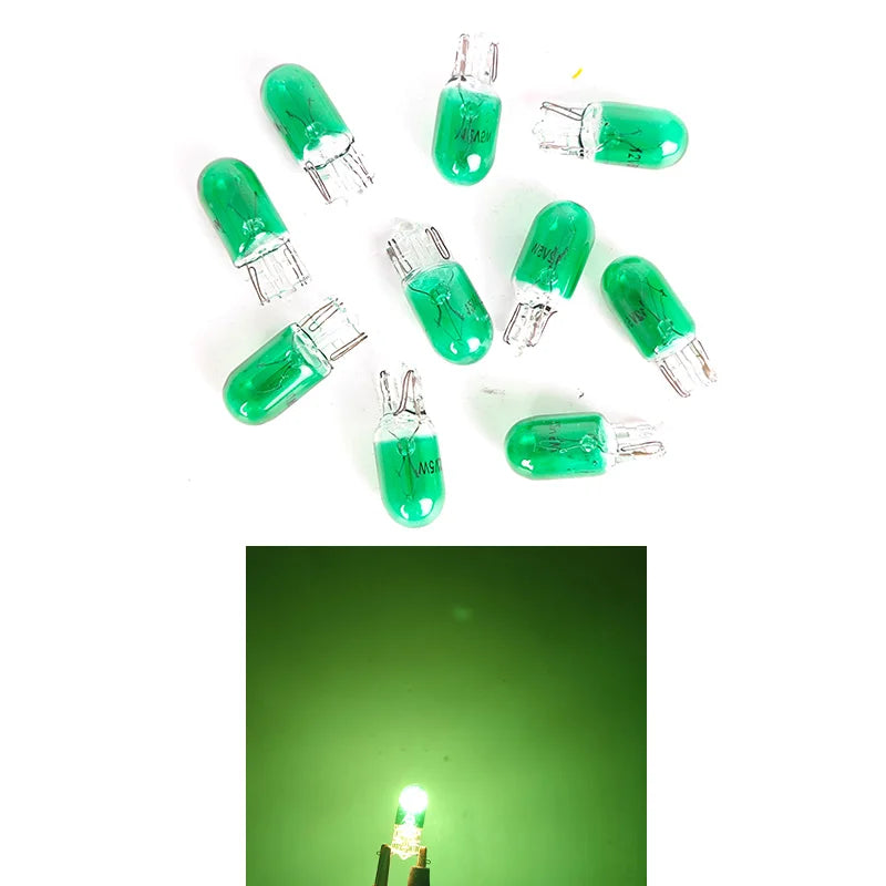 T10 W5W 194 501 Glass Wedge Car Bulbs 12V 5W, 10 Pack