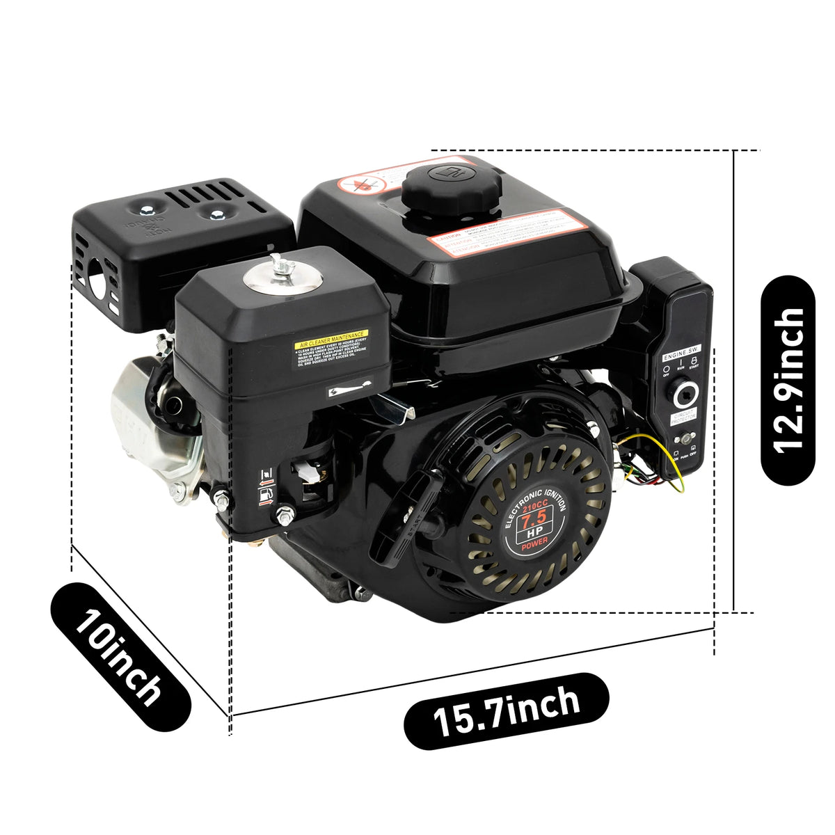 7.5HP 210cc 4-Stroke Gas Engine with Electric Start for Go Karts