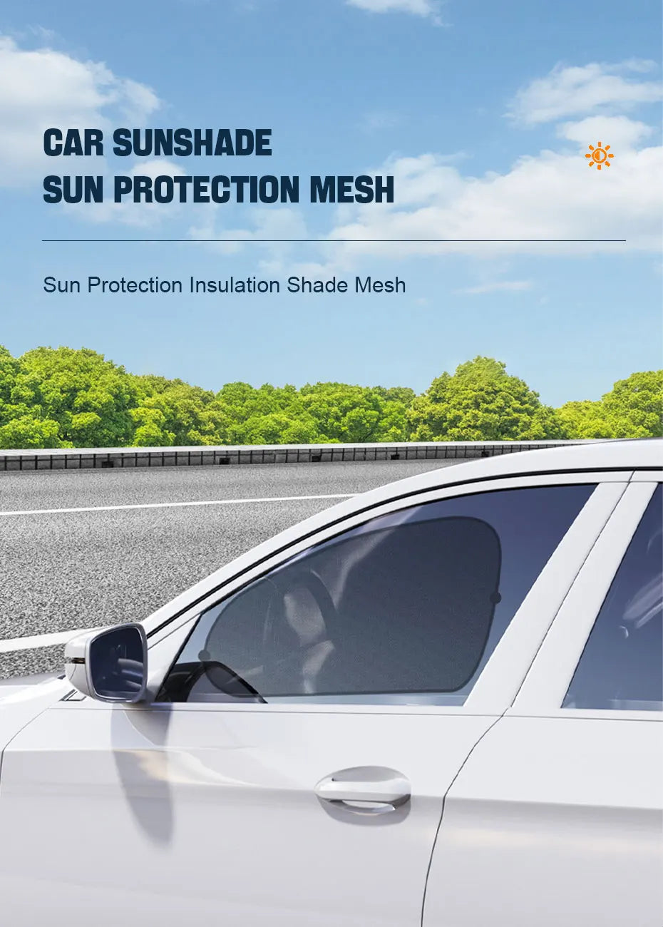 Suction Cup Side Window Sun Shade Curtains, Set of 2