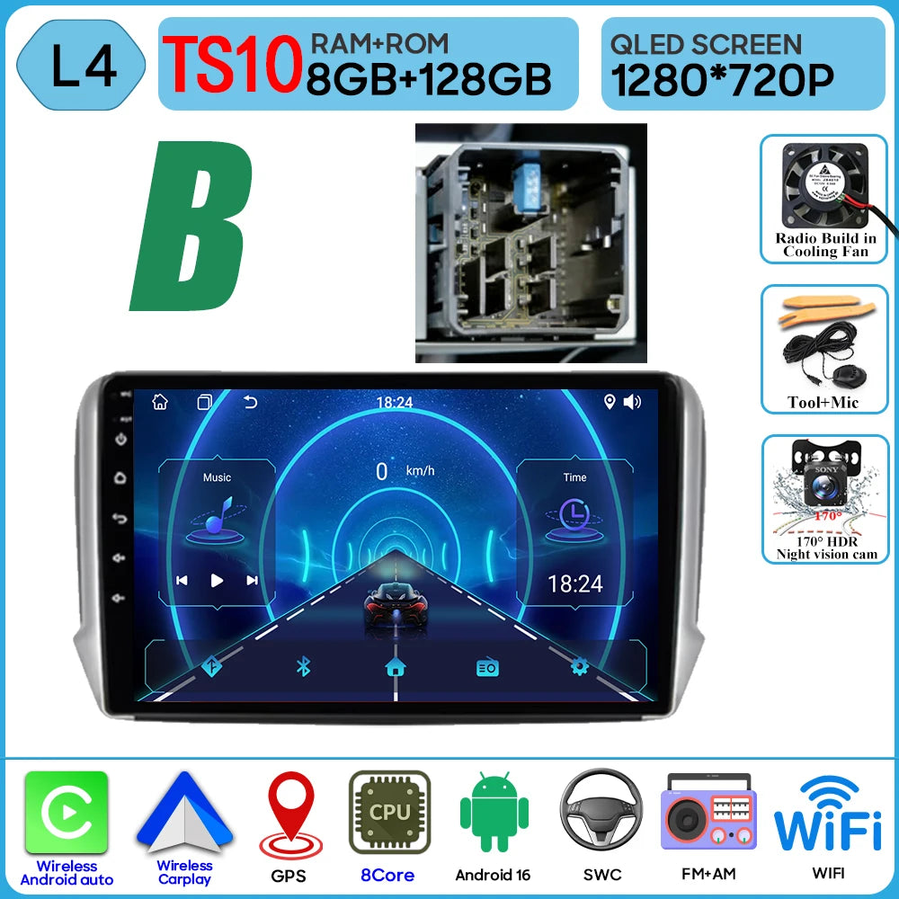 Peugeot 2008/208 10" Android 16 GPS Navigation Stereo (2012-2018) - image 22