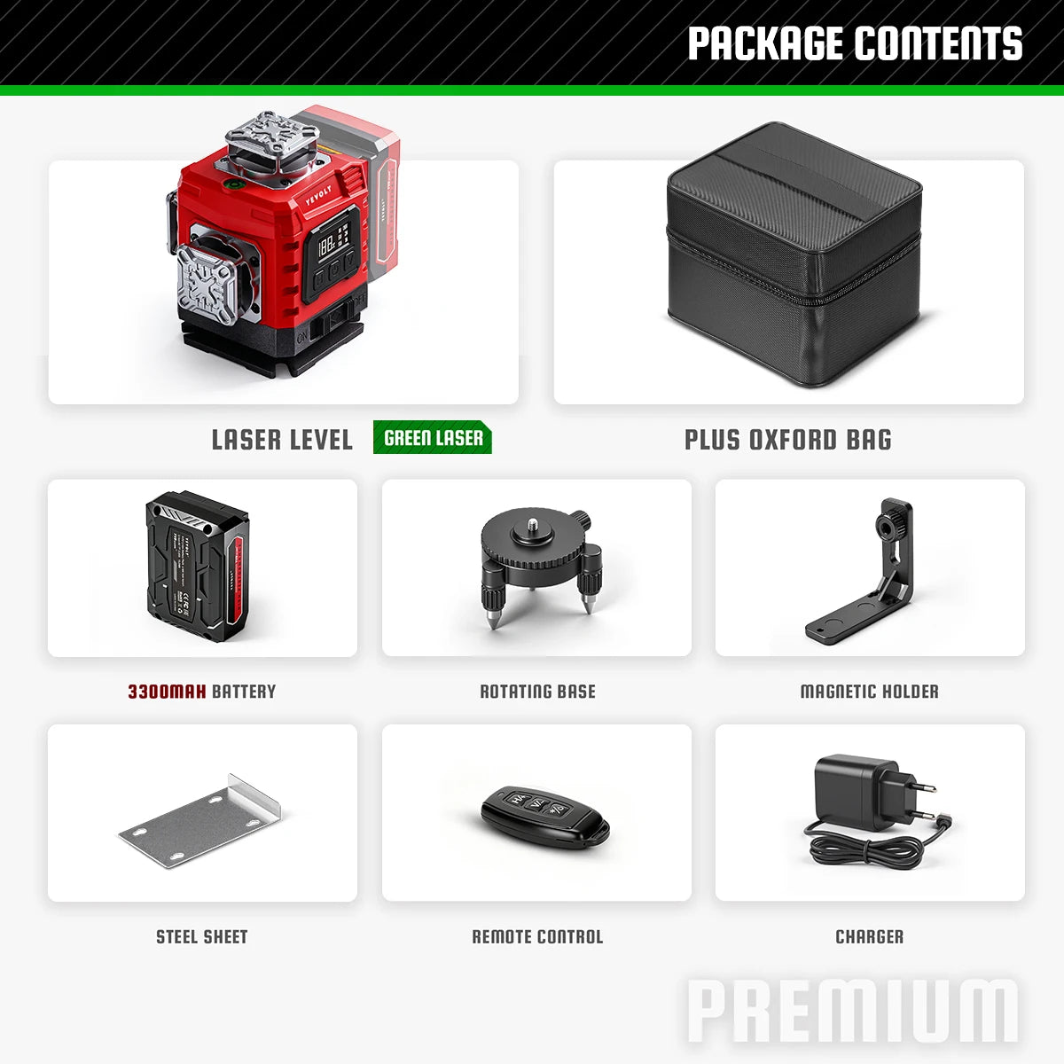 4D 360 Self Leveling Cross Line Laser Level with Tripod