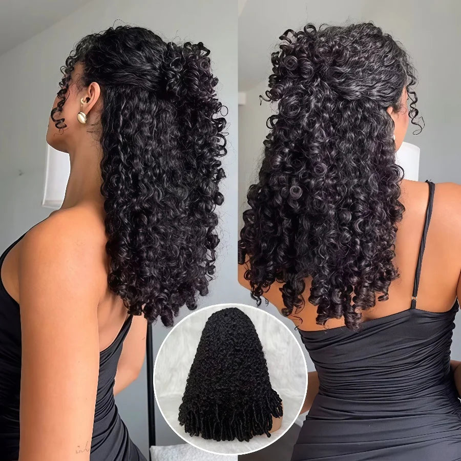 Burmese Curly Human Hair Wig, 13x4 Transparent Lace Front, Pre-Plucked