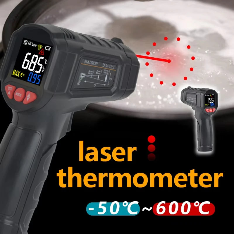 -50~800℃ Digital Thermometer Infrared Thermometers  Non-contact Pyrometer Kitchen Laser Temperature Meter Hygrometer Mestek