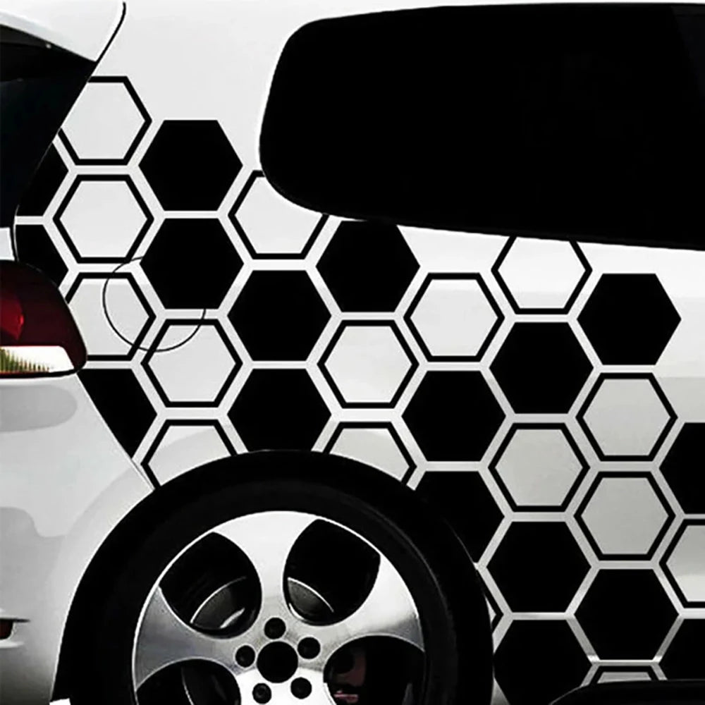 Honeycomb Pattern Car Side Vinyl Sticker for Body Panels