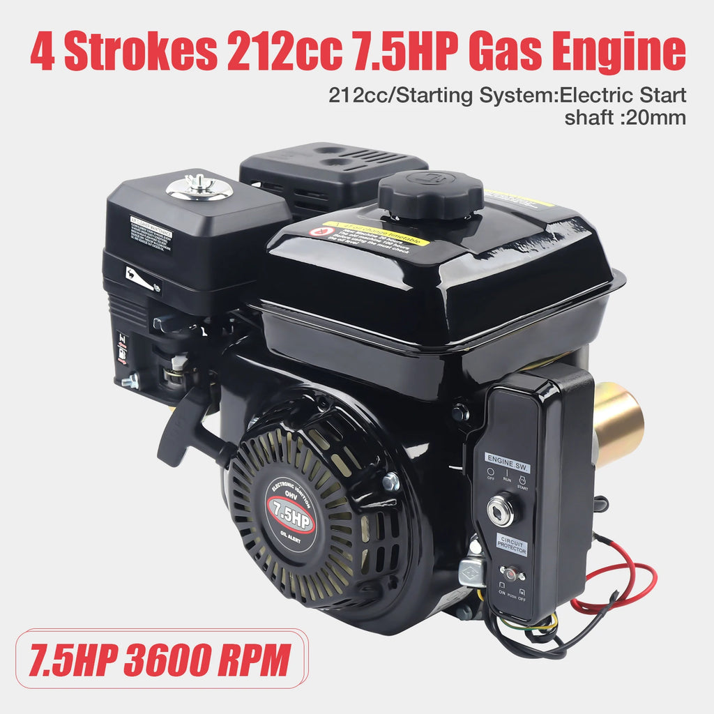 212cc 7.5HP 4-Stroke Gas Engine with Electric Start for Go Kart