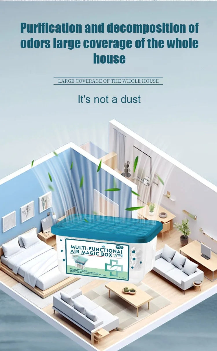 Moisture absorber box with deodoriser, damp and odour control for bathrooms and closets