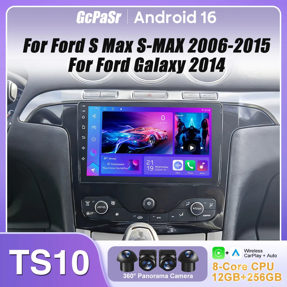 Ford S-Max Galaxy 2006-2015 9 Inch CarPlay Android Auto Player