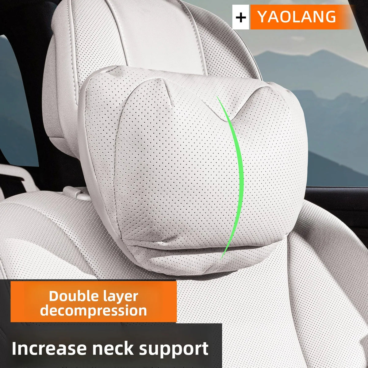 Perforated Artificial Leather Car Headrest or Backrest Cushion