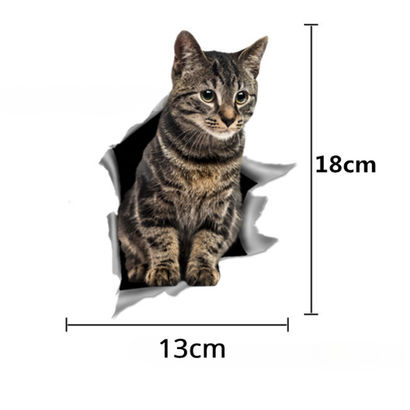 3D Peeking Cat Car Sticker, Funny Waterproof Vinyl Decal - view 8