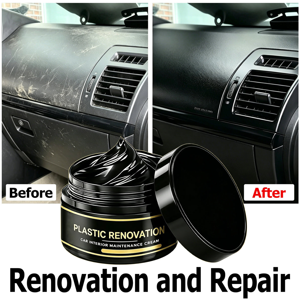 Car Scratch Repair Wax - Restore Plastic, Leather & Rubber