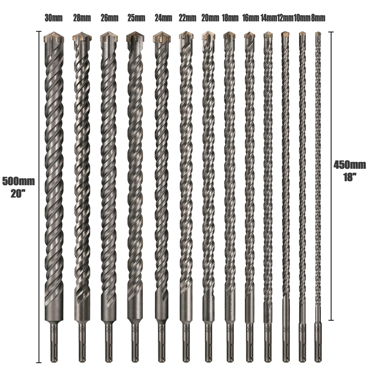 Extended Cross Electric Hammer Drill 110-500mm SDS Plus Through Wall Reinforced Concrete Hard Alloy Four Blade Impact Drill Bit
