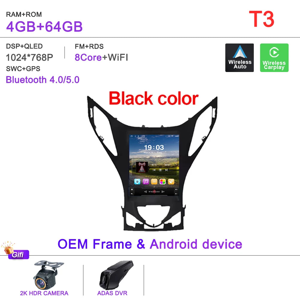 9.7" Android Car Multimedia Player GPS for Hyundai Azera - image 16