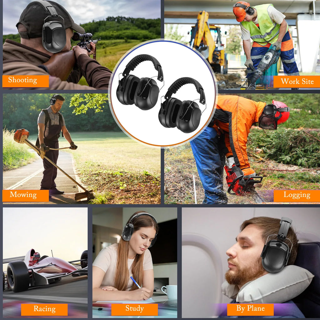 Adjustable Anti-Noise Earmuffs – 34dB Hearing Protection
