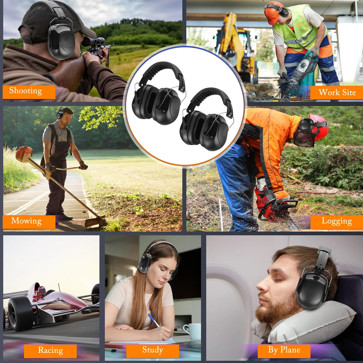 Adjustable Anti-Noise Earmuffs – 34dB Hearing Protection