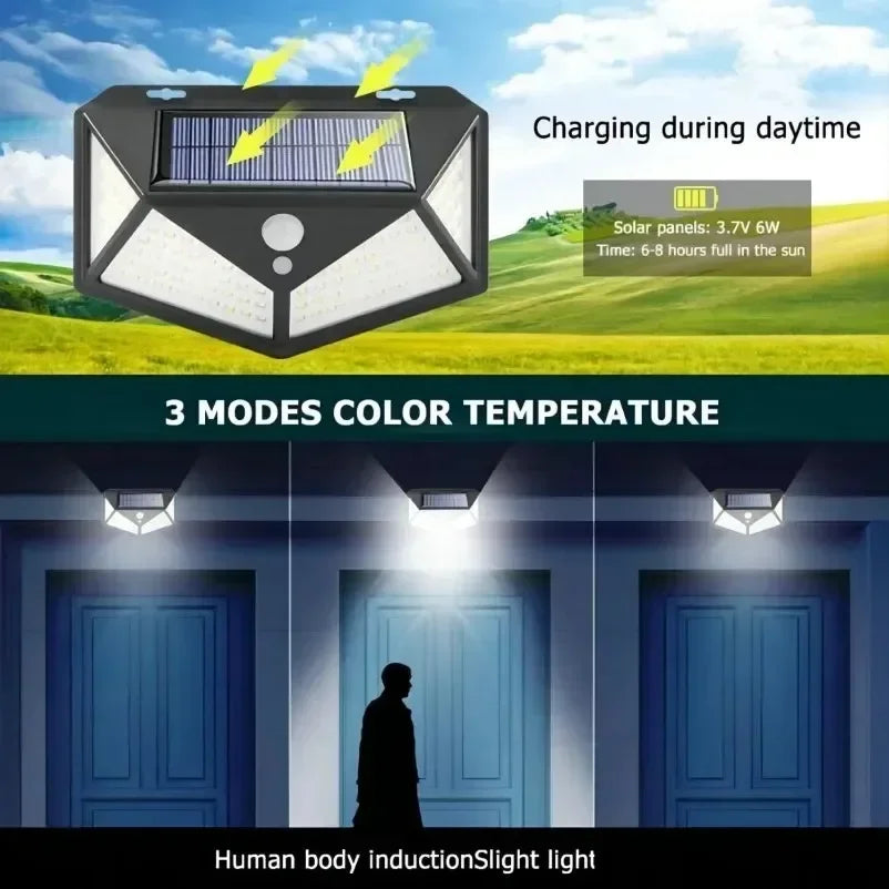 Solar Garden Spotlight with Motion Sensor – Waterproof