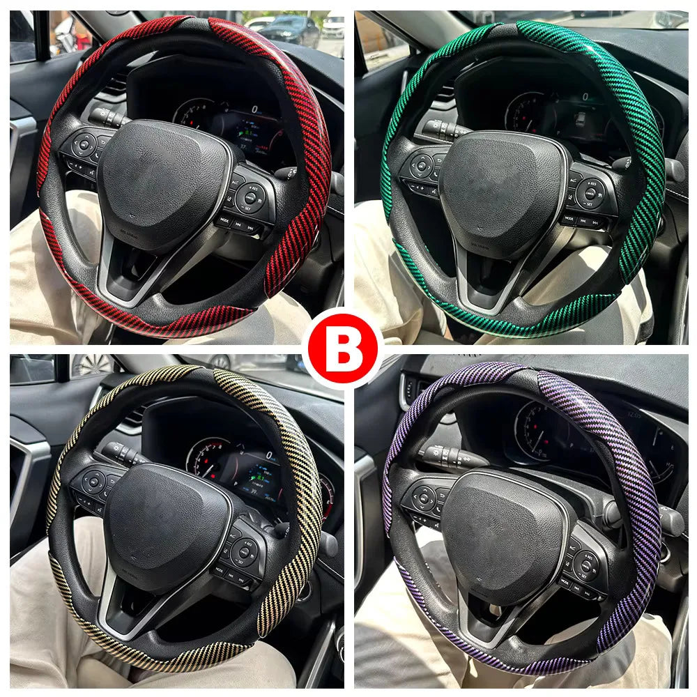 3-Piece Carbon Fiber Steering Wheel Cover Set - Winter Driving - image 5