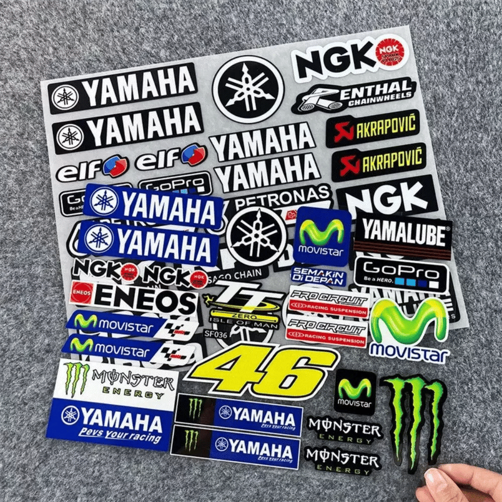 Reflective Racing-Style Motorcycle Sticker for Fuel Tank and Helmet