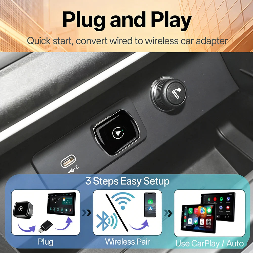 Wireless CarPlay Adapter 2026 - iOS & Android Auto Plug & Play - image 3
