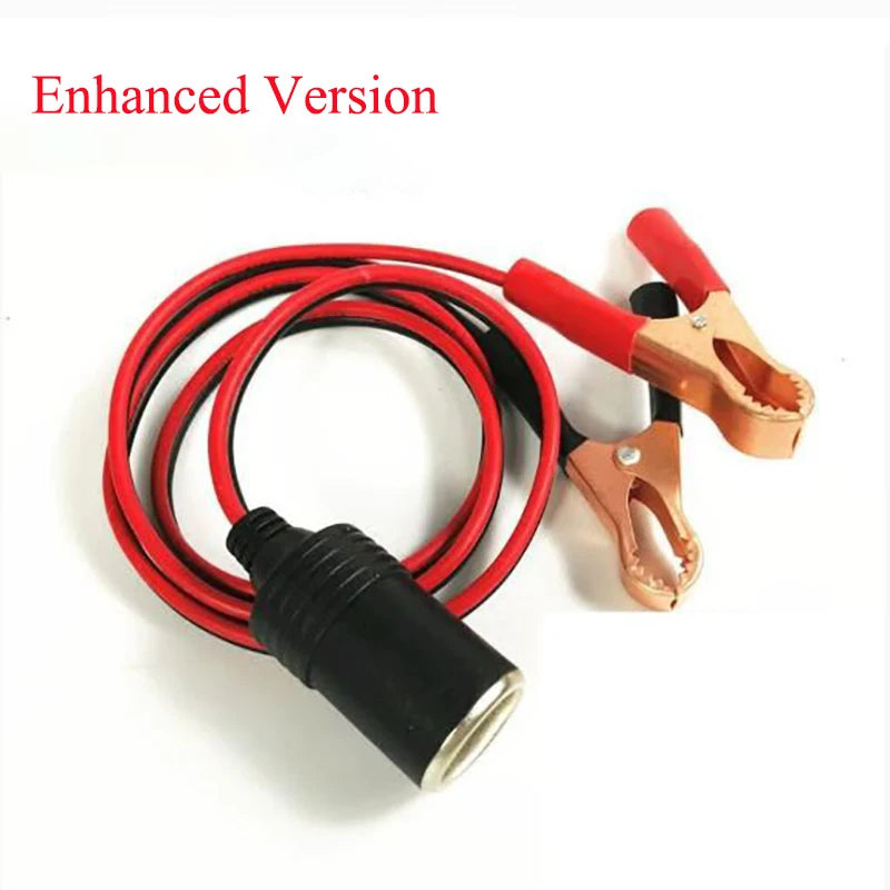 12V Battery Clamp to Cigarette Lighter Socket Adapter, 0.35-5m