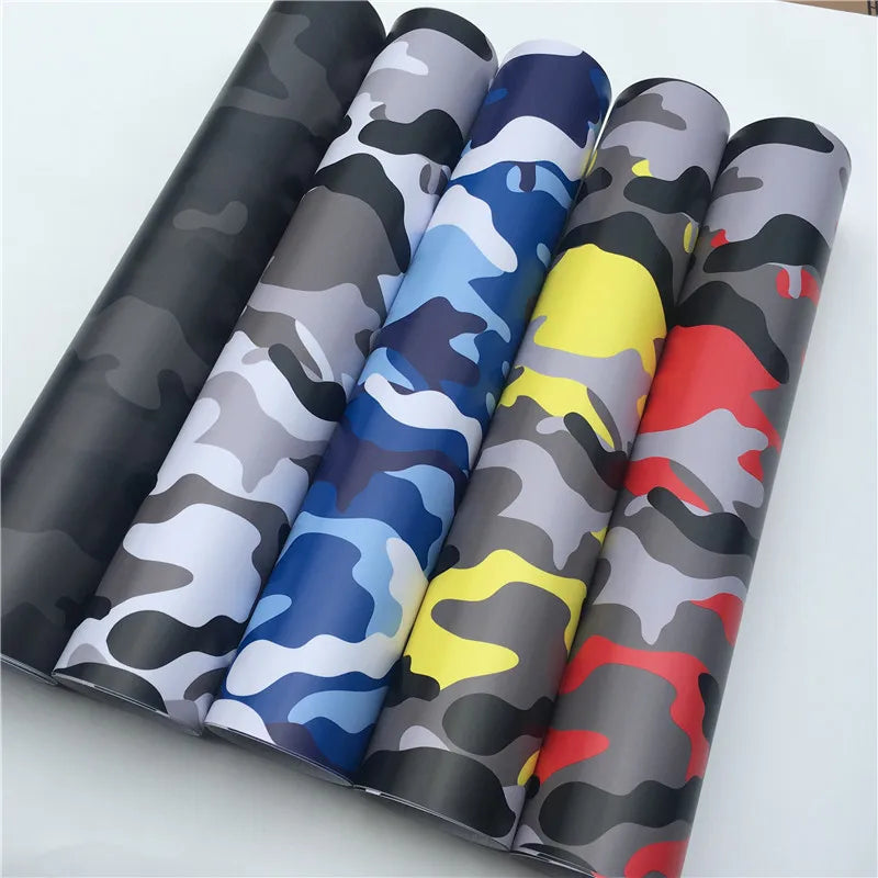 Arctic Snow Black Camo Vinyl Wrap for Vehicles & Laptops