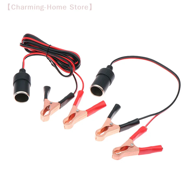 【M】1 Piece 12V 50A Female Batteries Socket Plug Car Battery Terminal Clamp Clip Cigarette Power Socket Adaptor